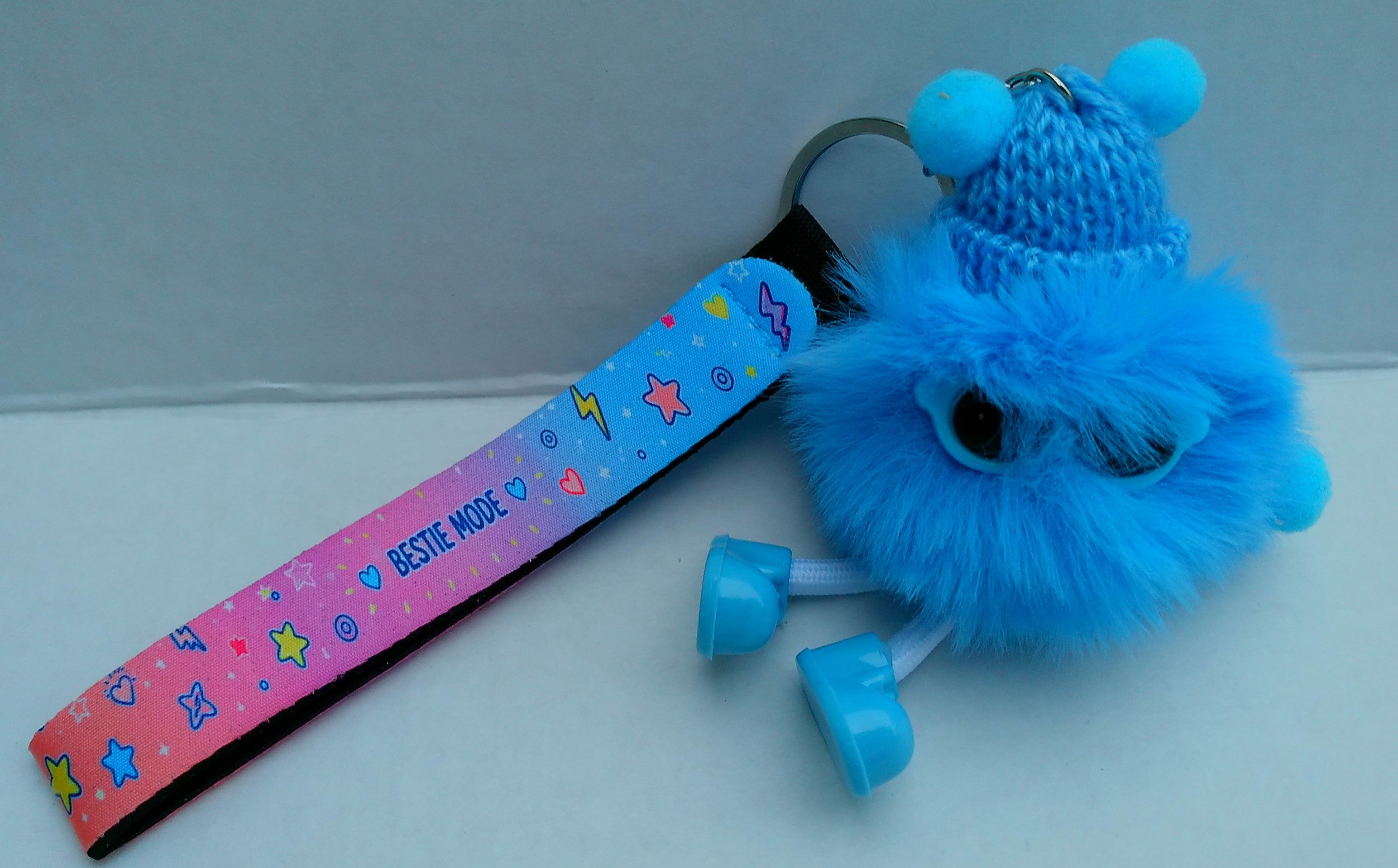 "Bestie Mode" Plush Buddy Wristlet Keychain