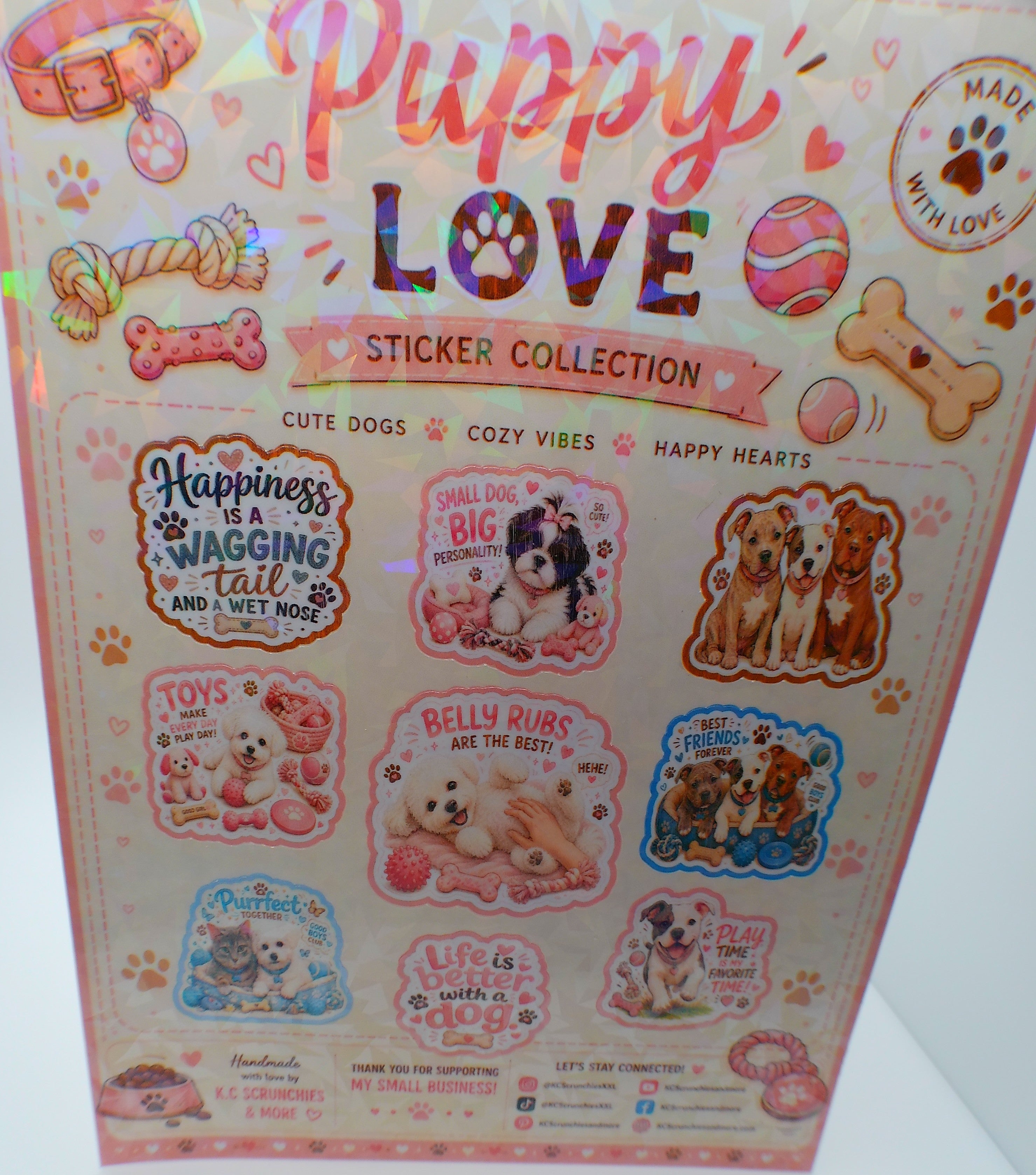 Puppy Love Holographic Sticker Sheet