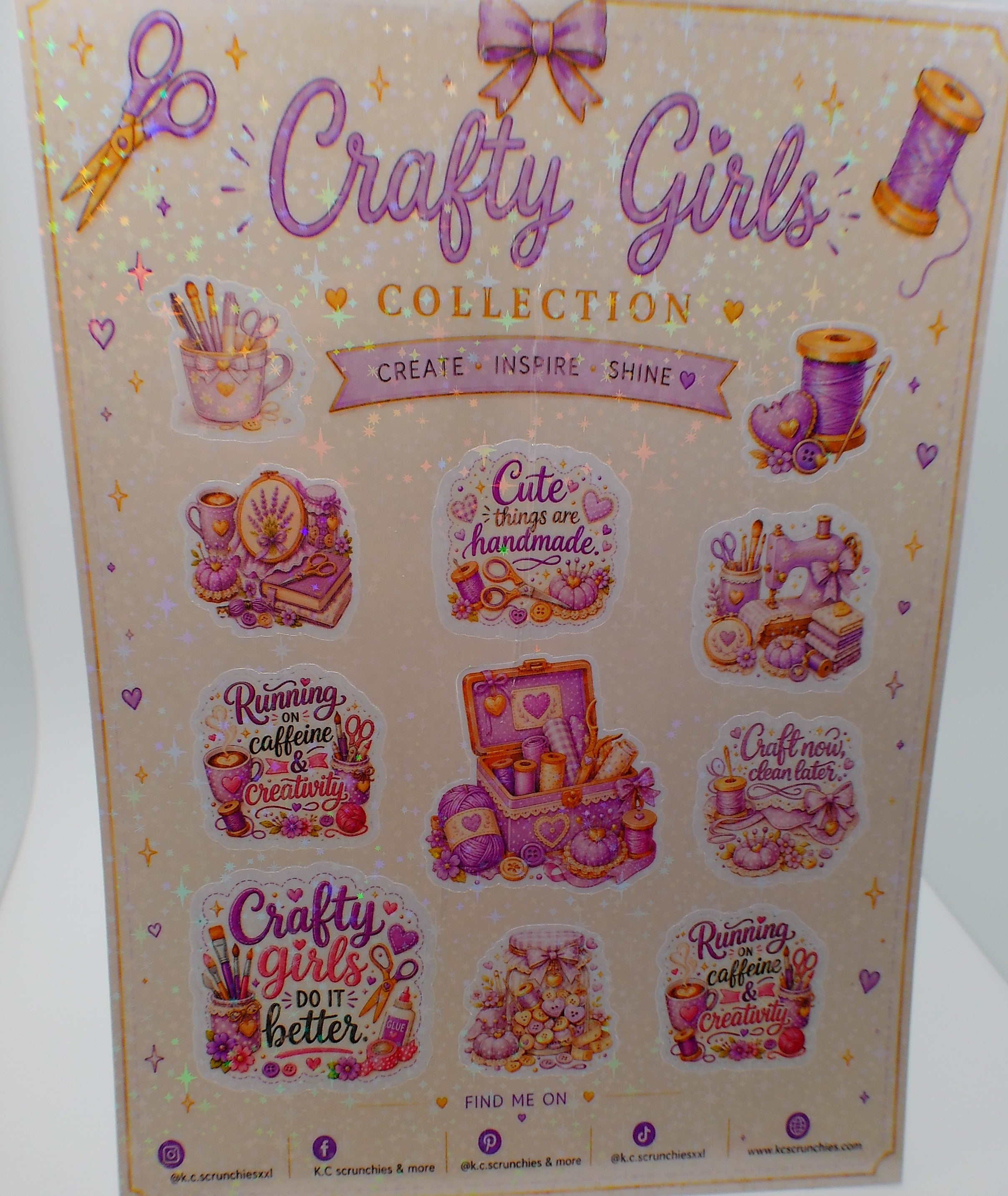 Crafty Girls Holographic Sticker Sheet