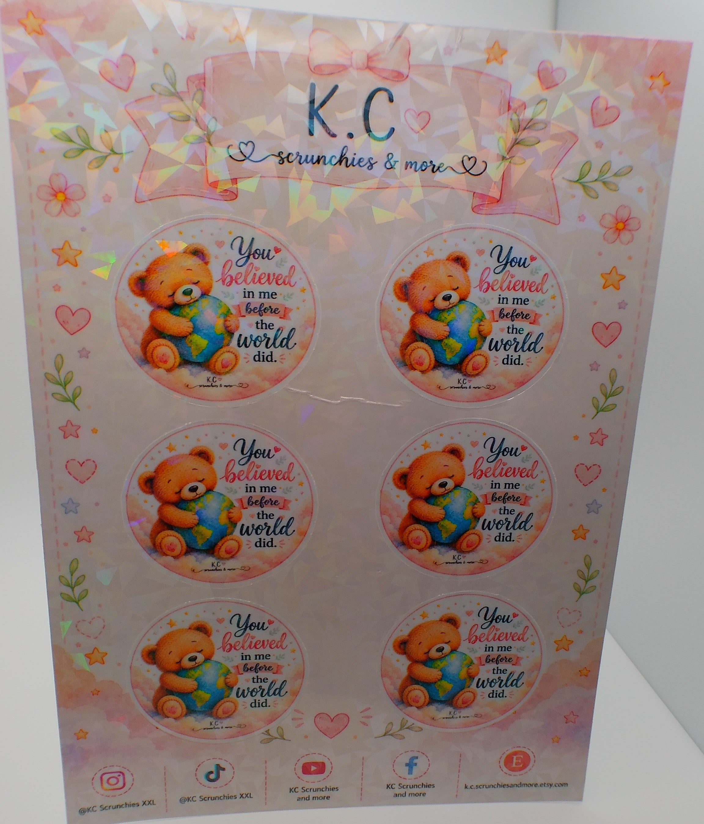 You Believed in Me Holographic Sticker Sheet