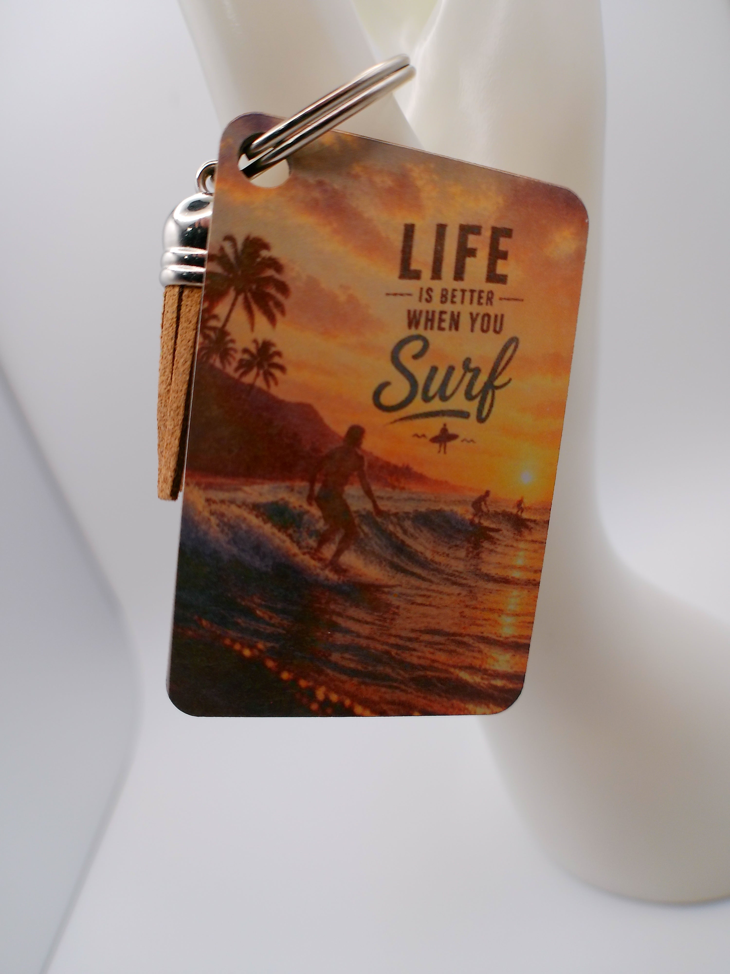 Life is Better When You Surf – MDF Sublimation Keychain