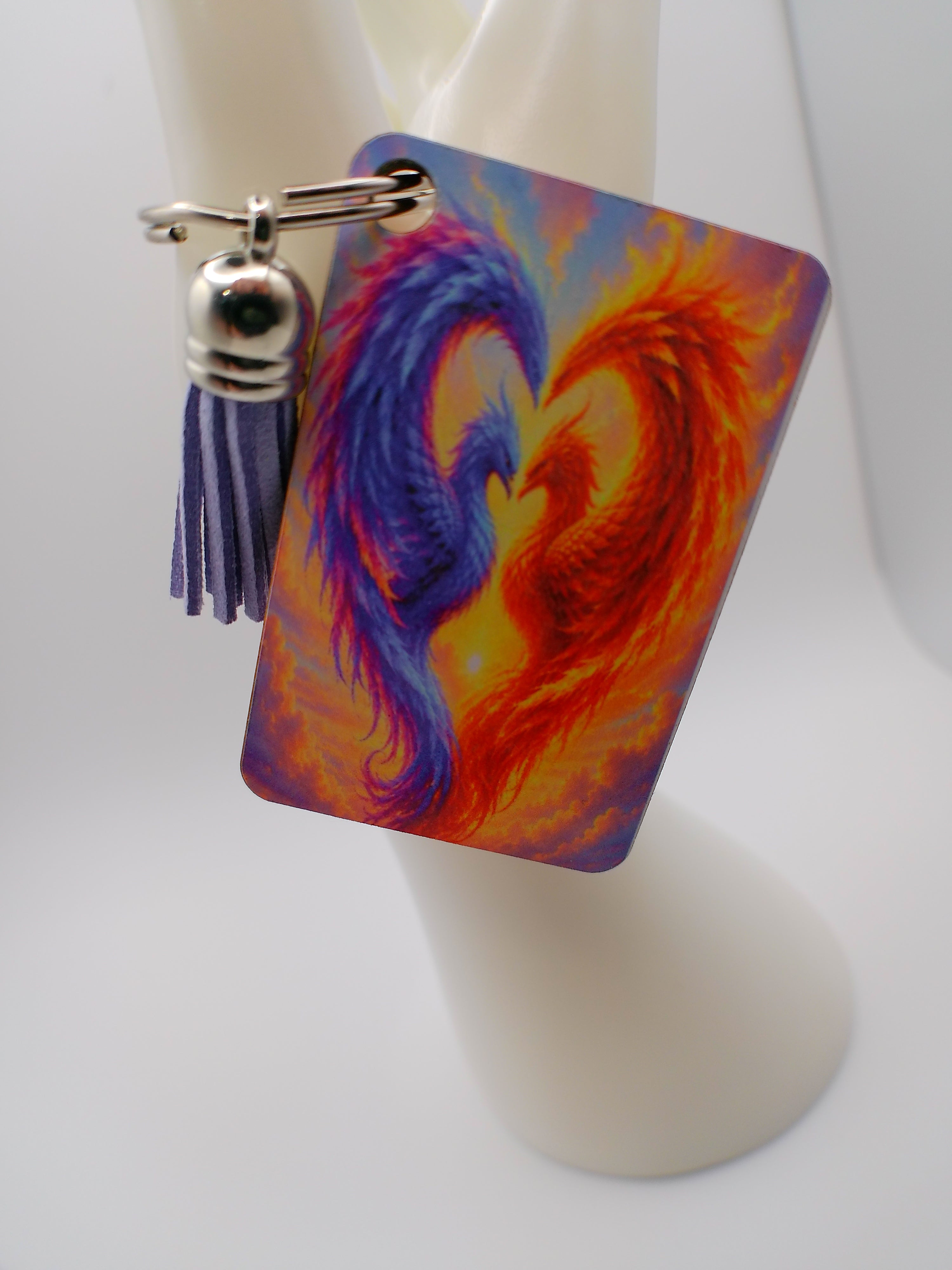 Fire & Ice Phoenixes – MDF Sublimation Keychain