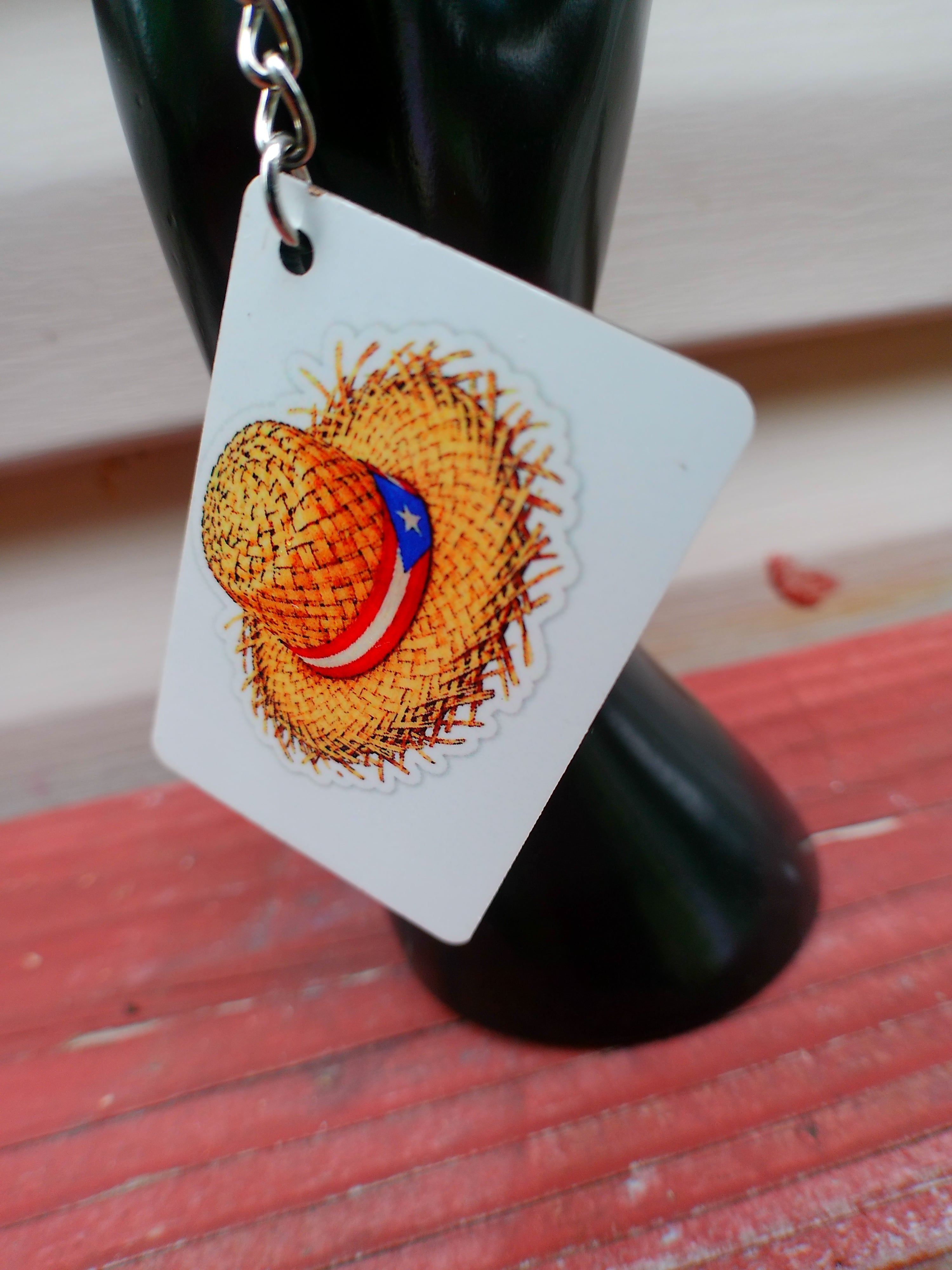 Puerto Rican Flag Boricua keychain - waving flag design
