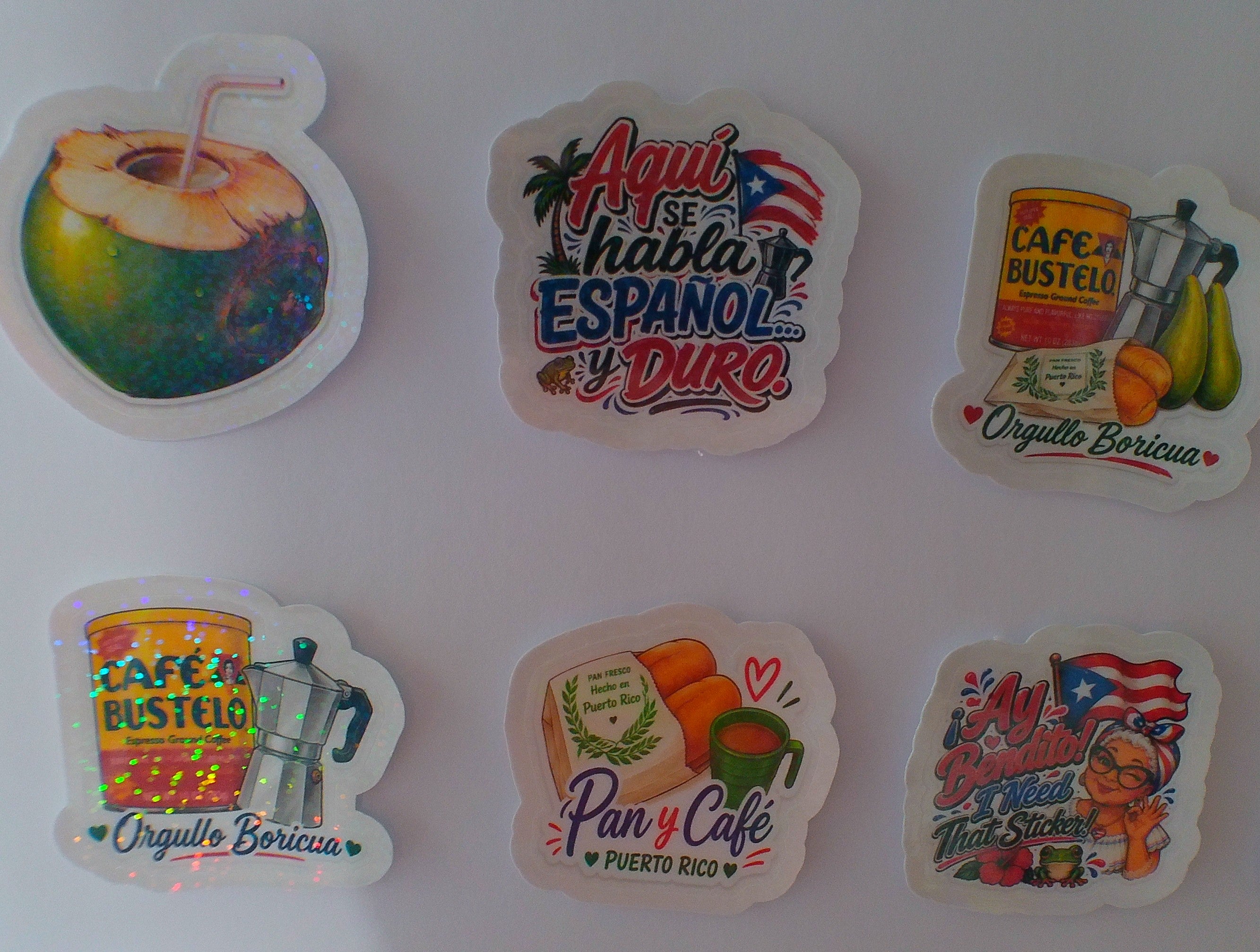 Medium Boricua holographic stickers - close up detail shot