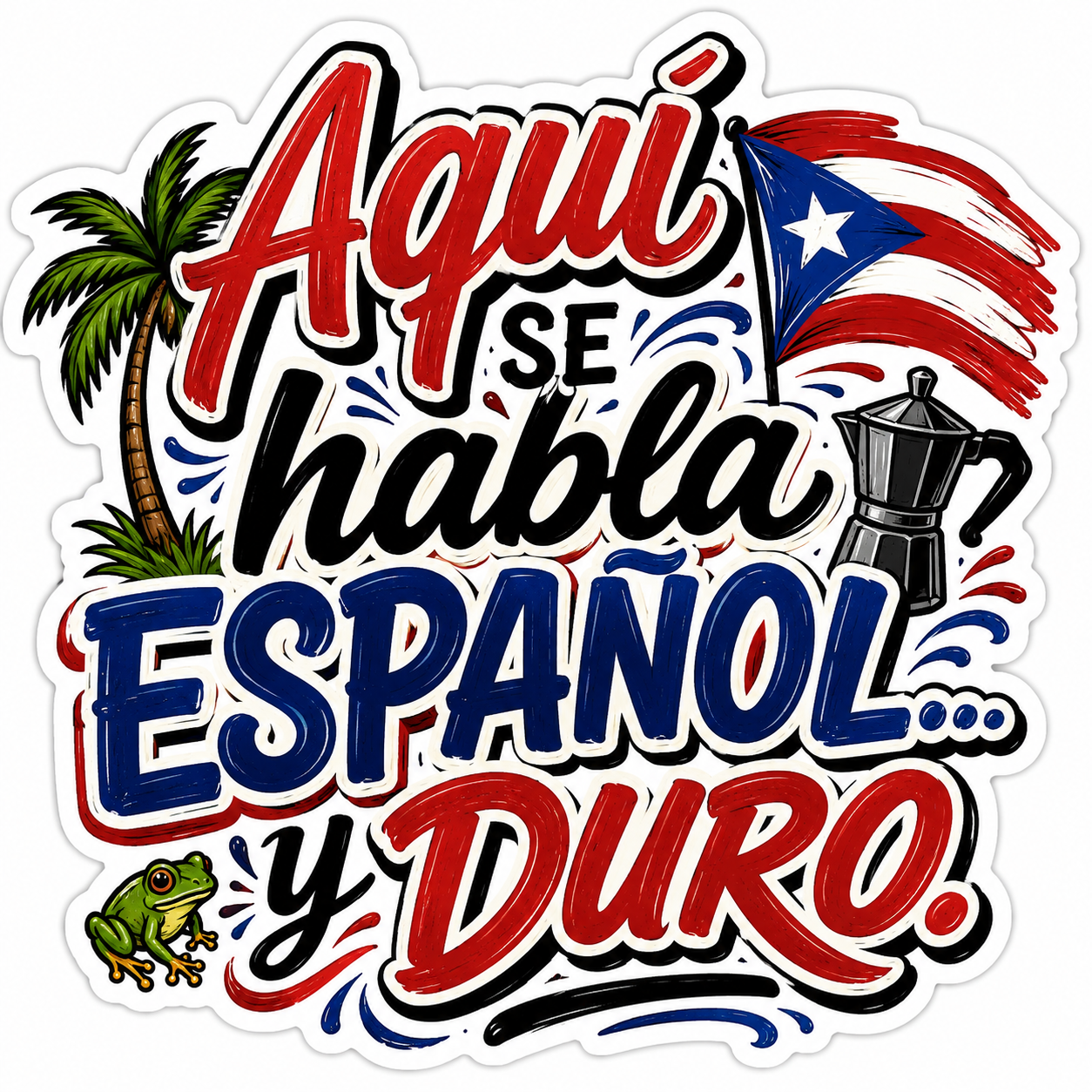 Medium Boricua Holographic Stickers