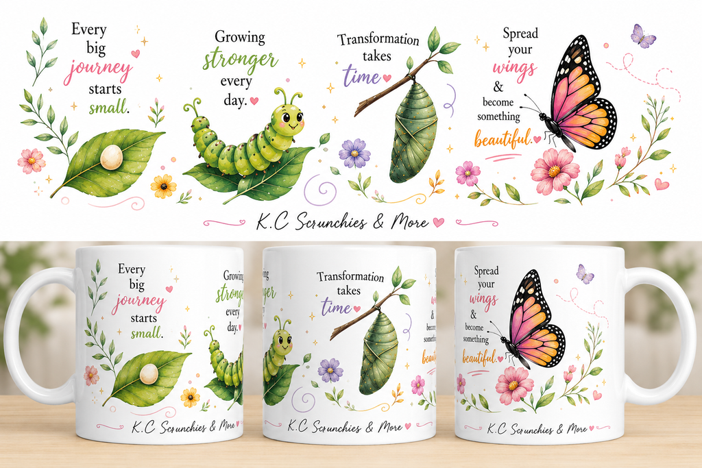 Transformation Takes Time — Inspirational Sublimation Mug