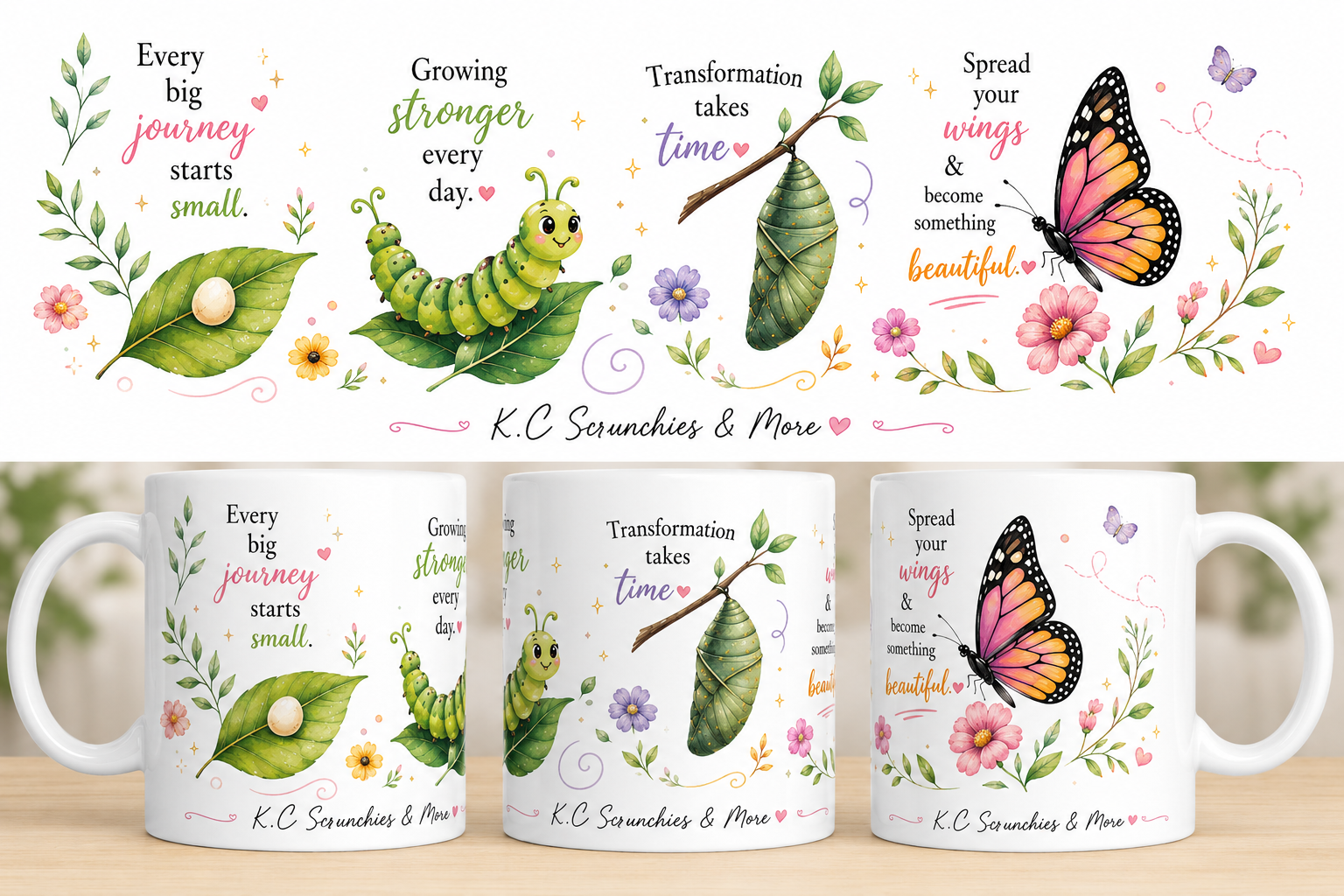 Transformation Takes Time — Inspirational Sublimation Mug