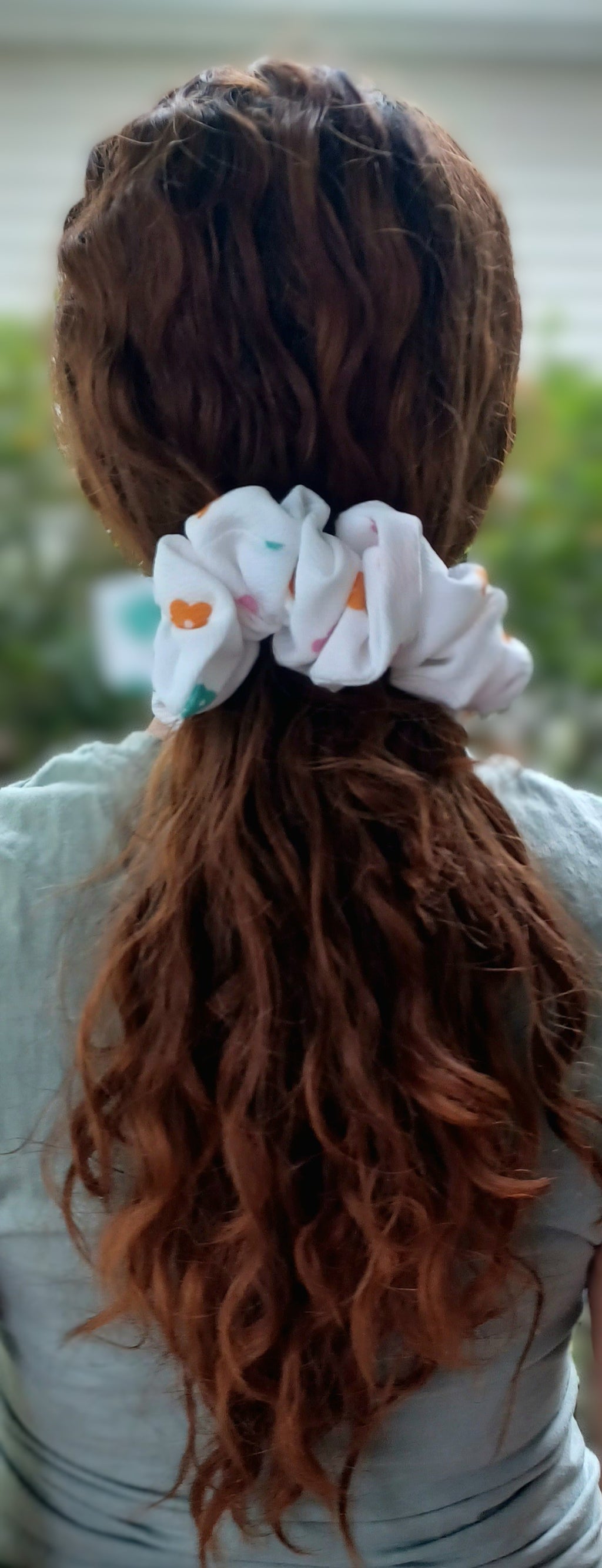 Snow Large Satin Scrunchie Oversized White Hair Tie Handmade Luxury Ponytail Holder Soft Hair Accessory