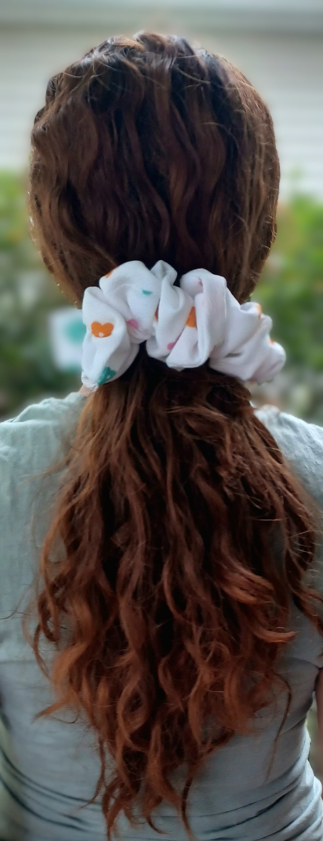 Snow Large Satin Scrunchie Oversized White Hair Tie Handmade Luxury Ponytail Holder Soft Hair Accessory