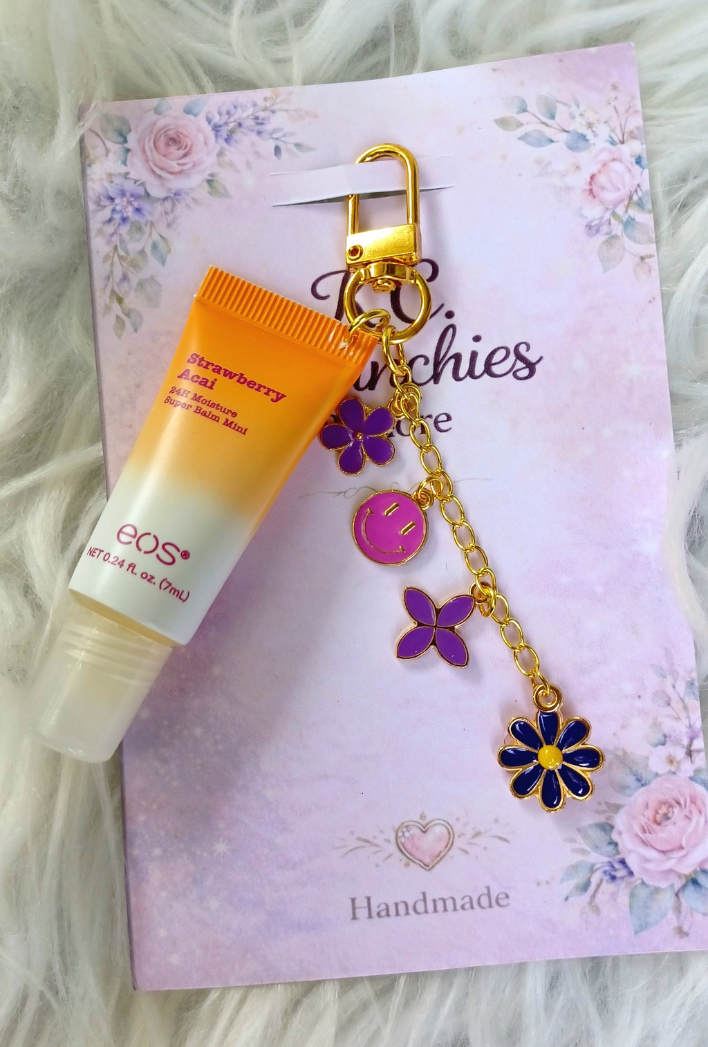 Strawberry Açaí Lip Balm Handbag Charm