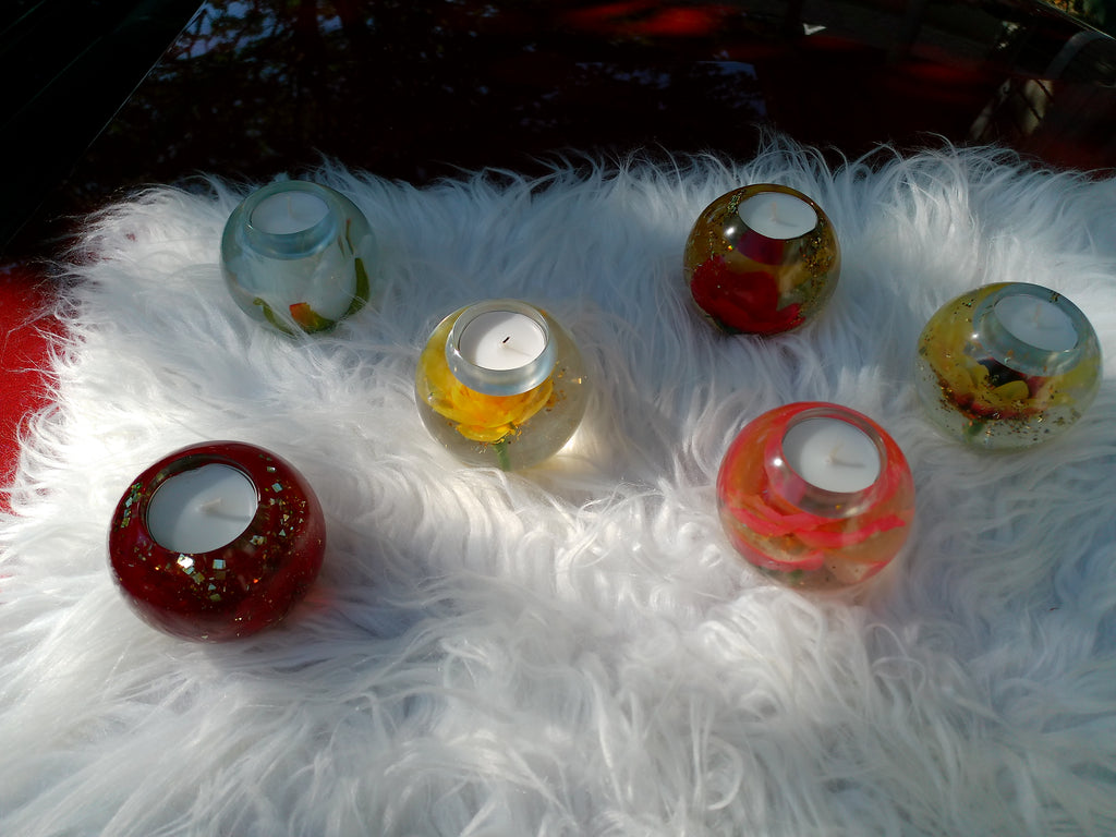 Handmade Resin Tea Light Holder