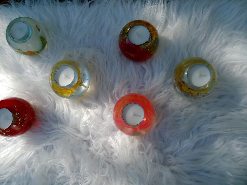 Handmade Resin Tea Light Holder