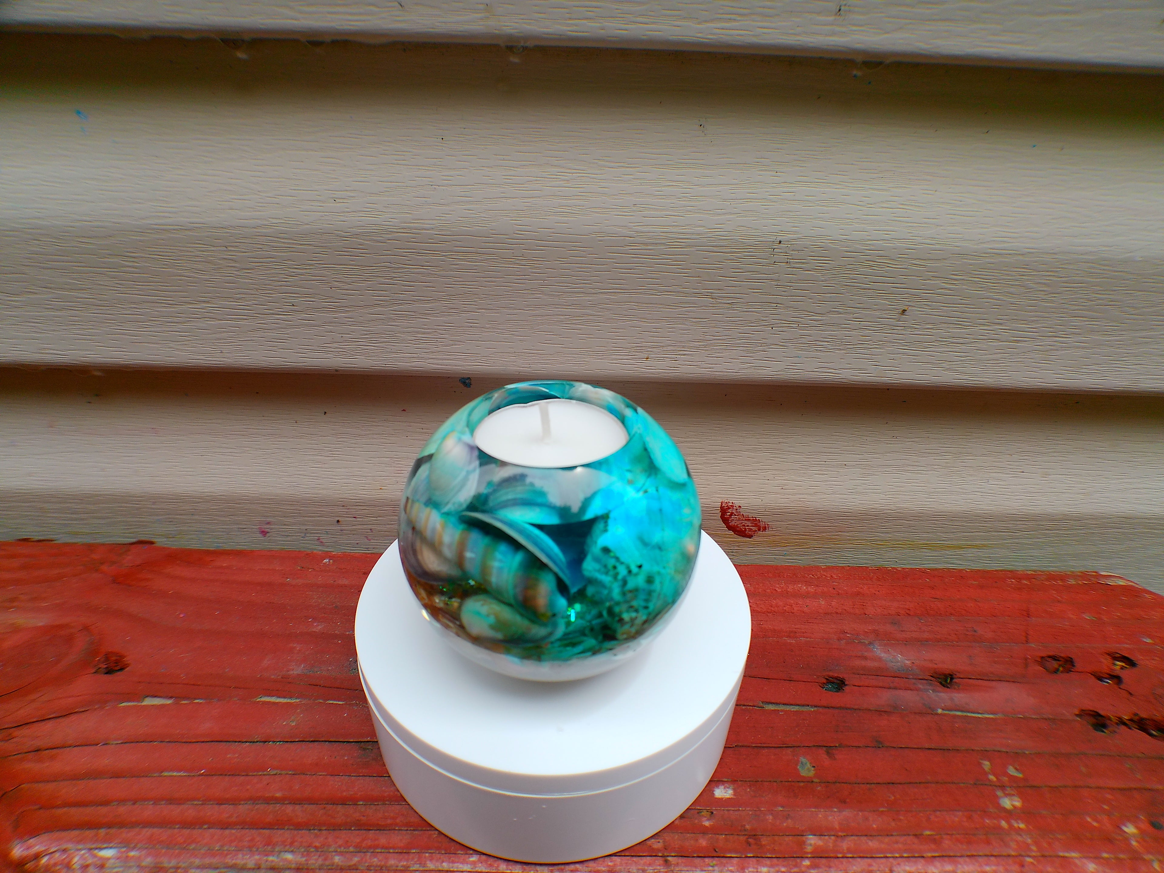 Handmade Resin Tea Light Holder